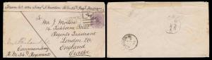 1875, Soldiers concessionary rate letter, Ferozepore to England, by Sergt. J Morton of 34t