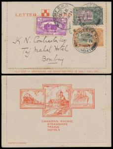 1934, New Delhi Inauguration, 2 values, 1/4a. and 1/2a. tied by “H.O.H FETE P.O. / BOMBAY”
