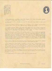King George VI, 1943, 8 Annas, stamped Airgraph Form (PV#AG2). Mint.