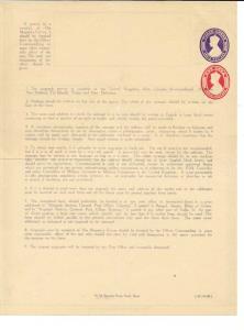 King George VI, 1943, 3 Annas and 1 Anna stamped Airgraph Form (PV#AG3). Mint.
