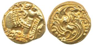 Western Gangas (10th-11th century AD) Gold Gajapati Pagoda, 3.88g, obv. caparisoned elepha