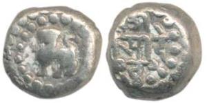 Chowhans of Ranthambhor, Jaitra Simha (c. 1275 AD), Silver Dramma, 4.32g, lion facing left