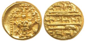 Vijayanagar, Venkitapati Raya III, Gold Pagoda, 3.42g, Venkateshwara standing front on obv