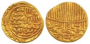 Hussain Shah (AH 863-884, 1458-1479 AD), Gold Tanka, fi zaman al amir al momenin, abu al f