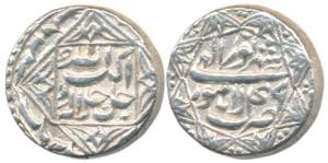 Akbar, Silver Rupee, 11.34g, Lahore Mint, ornamental border, Ilahi type, Month Shahrewar, 