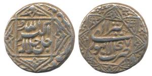 Akbar, Silver Rupee, Lahore Mint, ornamental border, Ilahi type, Month Tir, Year 47 (KM 94