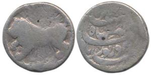 Jahangir (AH 1014-1037, 1605-1628 AD), Silver Zodiac Rupee, Ahmedabad Mint, Leo Sign. Fine