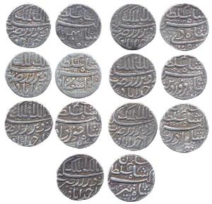 Jahangir as Salim, Silver Rupee (7), Ahmedabad Mint, 7 different months, Isfandarmuz, Di, 