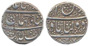 Shah Jahan, Silver ½ Rupee, Daulatabad Mint, decorated field on both sides, complete mint 