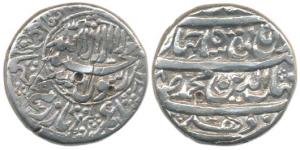 Shah Jahan, Silver Rupee, Delhi Mint, Kalima within circle on obv., RY 8. Very Fine.