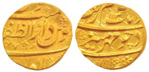Aurangzeb, Gold Mohur, 10.84g, Dar uz-Zafar Bijapur Mint, AH 1114/47 (KM 315.15). Nice min