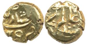 Aurangzeb, Gold Pagoda, Imtiazgarh Mint, RY 49 (Similar to KM 326.2). About Extremely Fine