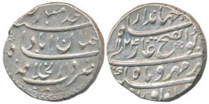 Jahandar Shah, Silver Rupee, 11.35g, Shahjahanabad Mint, Ahad Mubarak type, AH 1124/Ahd. A