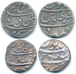 Farrukhsiyar (AH 1124-1131, 1713-1719AD), Silver Rupee (2), Ahmedabad Mint, AH 1130/6, nea