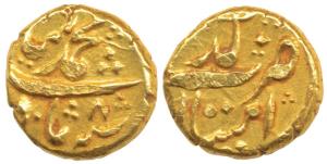Muhammad Shah, Gold Pagoda, 3.32g, Imtiyazgarh Mint. Very Fine+, Scarce.