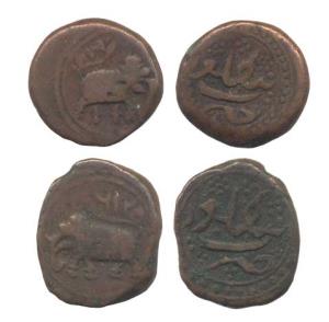 Tipu Sultan, Copper ½ Paisa (2), Bangaluru Mint, AM 1216. Very Fine, Scarce. (2)