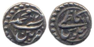 Tipu Sultan, Silver 1/16 Rupee or Kazimi, Patan Mint, AM 1226/16 (KM B125). Very Fine+, Ve