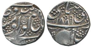 Ranjit Singh, (VS 1858-1896 / AD 1801-1839), Silver Rupee, 11g, Unidentified Mint, VS 1889