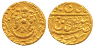 Wajid Ali Shah, Gold Asharfi, 10.63g, Bait al-Saltanat Lakhnau Mulk Awadh Akhtarnagar Mint