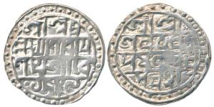 Lakshmi Narayana (1587-1627 AD), Silver Rupee, Saka 1509, CB Era 92, (KM 45). About Very F