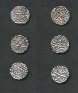 Silver Rupee (3), Pali Mint with pseudo mint name Dar al-Mansur Jodhpur, in the name of Mu
