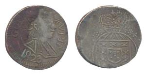 Goa, Joao, Silver Rupia, 1823 (KM 239). Very Fine+, Very Rare.