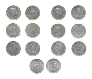 Silver Rupia (Rupee), Luiz I, 1881 and 1882; Carlos I, 1903 and 1904; Republic Issue 1912 