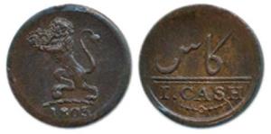 Copper 1 Cash, 0.58g, 1803, Lion holding a crown to left on obv., Value in English and Per