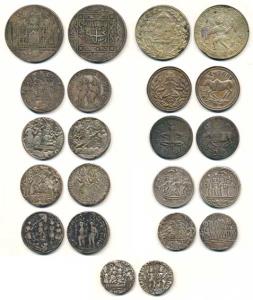 Assorted lot of Temple Tokens (11), numerous types and varieties of temple tokens of Hindu