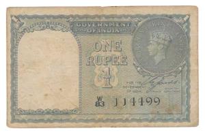 George VI, Rupee 1, 1947, signed C. E. Jones, serial number in black, a slight fancy numbe