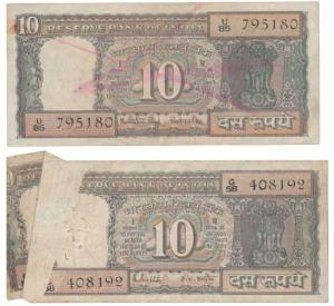Rupees 10, 1983 and 1985, Error, signed Manmohan Singh and R. N. Malhotra, the first partl