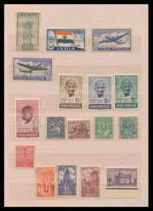 Collection India mint in singles of 1947 to 1975, and definitive 1949 to 1958, arranged da