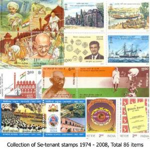 1974-2008, Collection of Se-tenant Stamps, total 86 different sets, simplified collection,