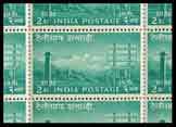 1953, Centenary of Indian Telegraphs, set of 2 stamps sheets, 2a and 12as , Phila#310-311,