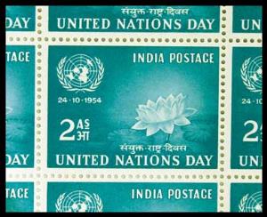 1954, United Nations Day, 2a, Phila#316, Complete Sheet of 35 Stamps. Fine.