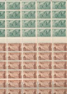 1963, Defense Campaign, Set of 2 Stamp sheets of 15np and 1R, Phila#384-85, Complete Sheet