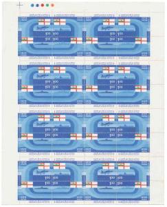1984, President’s Review of the Fleet, se-tenant block of 4 stamps of FV 1Rs, Phila#964, C