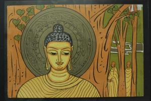 1956, Buddha Jayanti Folder, Set of 2 stamps cancelled by Bombay G.P.O on Date of issue. F