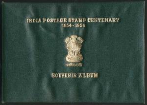 1954, India Postage Stamp Centenary Souvenir Album without stamps, green Color. Good Condi