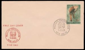 1963, Wildlife Preservation, single value Private FDC, 15nP., unrecorded in Thakkar. Fine,