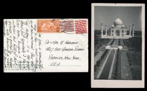 PPC to USA, depicting Taj Mahal bearing Healthy India 4a. label, tied by CDS. along with o