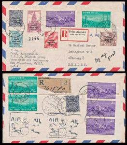 1953, Registered Cover from FPO 741, to Sweden bearing Indian Custodian Forces in Korea op