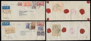 Lot of 2 Registered Covers from Calcutta to Boston, USA bearing 1949 Archaeological Series