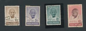 1948, Mahatma Gandhi, 4 Value Set, Phila#286-89. Used, Fine.