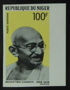 1968, Niger, Mahatma Gandhi, 100F, Imperf, Jain#NR 1a. Fine, Scarce.
