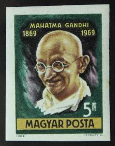1969, Hungary, Mahatma Gandhi, 5Ft, Imperf, Jain#HG 1a. Fine, Scarce.