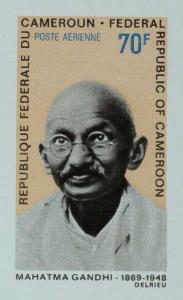 1968, Cameroun, Mahatma Gandhi, 70F, Delux Sheet, Jain#CM X6. Fine, Scarce.