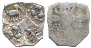 Punch Marked, Ashmaka Janapada, Godavari valley (c. 500-350 BC), Silver ½ Karshapana, 1.49