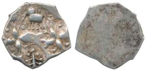 Punch-marked Coins, Ashmaka Janapada, Godavari valley, Silver ½ Karshapana, 1.52g, elephan