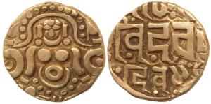 Gahadavalas of Kanauj, Govinda Chandradeva, Gold 41/2 Masha, 4.25g, obv. Goddess Lakshmi s